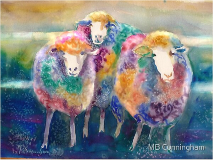Sheep Wall Art Watercolor